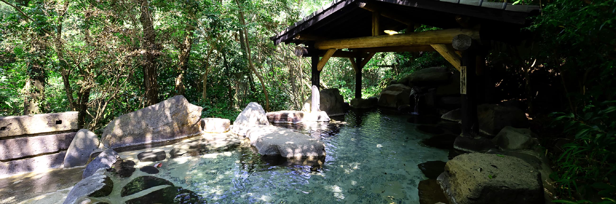 写真：木々の中にある露天温泉